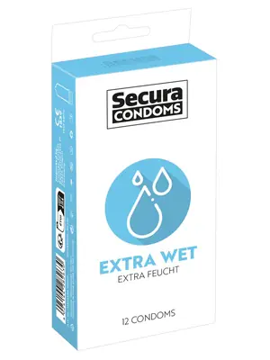 Kondomy s extra lubrikací - Secura kondomy Extra Wet 12 ks - 4165840000