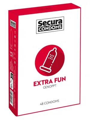 Vroubkované kondomy, kondomy s vroubky - Secura kondomy Extra Fun 48 ks - 4165330000