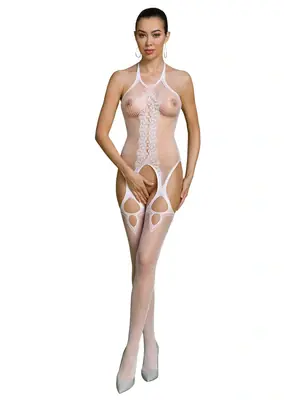 Bodystocking a catsuit - Passion ECO Bodystocking BS013 bílý - ECOBS013white