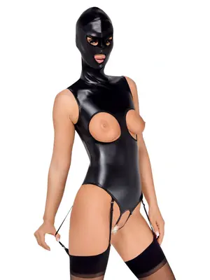 Erotické body a korzety - Bad Kitty Body s kuklou - černé - 24804841021 - S