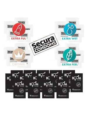Akční a dárkové sady kondomů - Sada kondomy Secura 20 ks a vzorky Sexgel 15 ks - bal-kondomy-001-2024