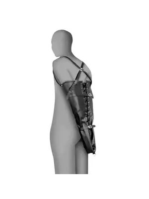 Erotická pouta a bondage - Ouch! Xtreme Poutací návlek na ruce s vázáním - shmOU892BLK