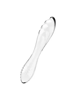 Oboustranná dilda, dvojitá - Satisfyer Dazzling Crystal 1 oboustranné skleněné dildo - transparentní - sat4045658