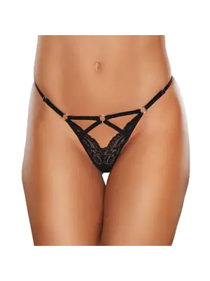 Erotická tanga - Allure Do Not Disturb tanga - černá - shmA1144B-OS