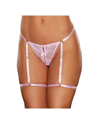 Erotická tanga - Allure - Say it with Garters tanga - růžová - shmA1147P-OS