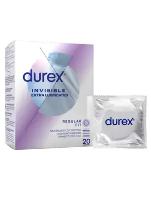 Kondomy s extra lubrikací - Durex kondomy Invisible Extra Lubricated 20 ks - 3279214