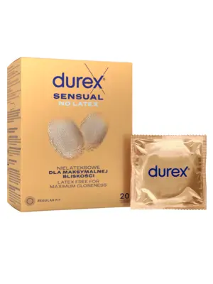 Kondomy bez latexu - Durex kondomy Sensual No Latex 20 ks - 3291885