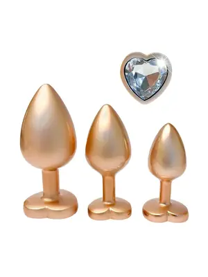 Anální šperky - Gleaming Love Pearl gold Set análních kolíků - dc22202