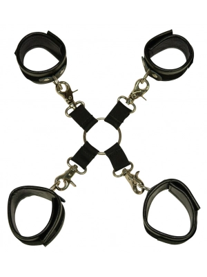 Erotická pouta a bondage - Bad Kitty Poutací kříž s pouty - černý - 24903151001