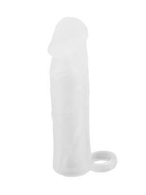 Návleky na penis - BASIC X Realistický zvětšující návlek na penis M - transparentní - BSC00031