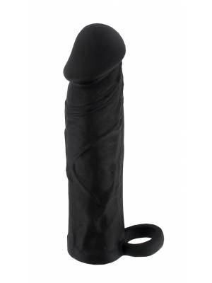 Návleky na penis - BASIC X Realistický zvětšující návlek na penis S - černý - BSC00029