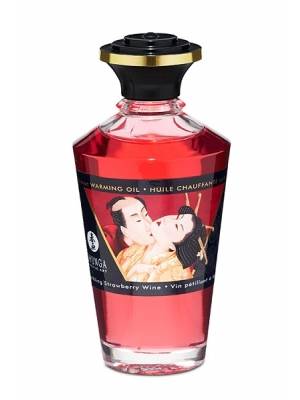 Tipy na valentýnské dárky pro páry - Shunga Hřejivý masážní olej s afrodiziaky - jahody/šampaňské 100 ml - v272208