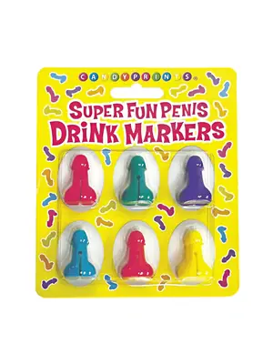 Erotické srandičky - Super Fun Penis Cocktail Markers 6 ks - shmCP-1123
