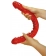 Oboustranná dilda, dvojitá - Ultra Dong oboustranné dildo - červené - 5230620000
