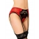 Erotické podvazky - Wanita Chantal podvazkový pás a tanga kalhotky červené - wanP5123-2P-3XL - 3XL