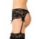 Erotické podvazky - Wanita Emilie podvazkový pás a tanga kalhotky černé - wanP5129-1P-3XL - 3XL
