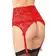 Erotické podvazky - Wanita Gloria podvazkový pás a tanga kalhotky červené - wanP5159-2P-XL - XL