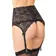 Erotické podvazky - Wanita Gloria podvazkový pás a tanga kalhotky černé - wanP5159P-XL - XL