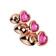 Anální šperky - Gleaming Love Set análních kolíků rosegold růžové srdce 3ks - dc21792