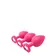 Nevibrační anální kolíky - FLIRTS Set análních kolíků se srdíčkem - růžový - dc21883