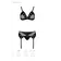 Erotické komplety - Passion Nessy 3-dílný set - černý - 5908305962571 - L/XL