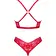 Erotické komplety - Obsessive Lacelove set - červený - D-235909 - M/L