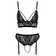 Erotické komplety - Cottelli Lingerie Krajkový set - černý - 22145201051 - XL