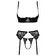 Erotické komplety - Cottelli Lingerie 3-dílný set - černý - 22213731241 - 80B/M