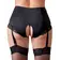 Erotické podvazky - Cottelli Curves Kalhotky s otevřeným rozkrokem a podvazky - 23105461071 - 3XL