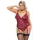 Erotické body a korzety - Cottelli Curves body - vínové - 26445843061 - 2XL